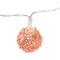 Perfect Holiday 8 LED String Light With Rose Gold Metal Ball - Warm White